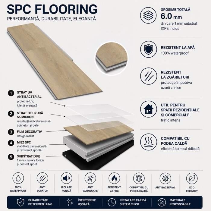 NG61140-65-XL Laminat SPC Plank XL 228*1830*6 mm, 1 cut/6pcs=2.503m2 - img 2