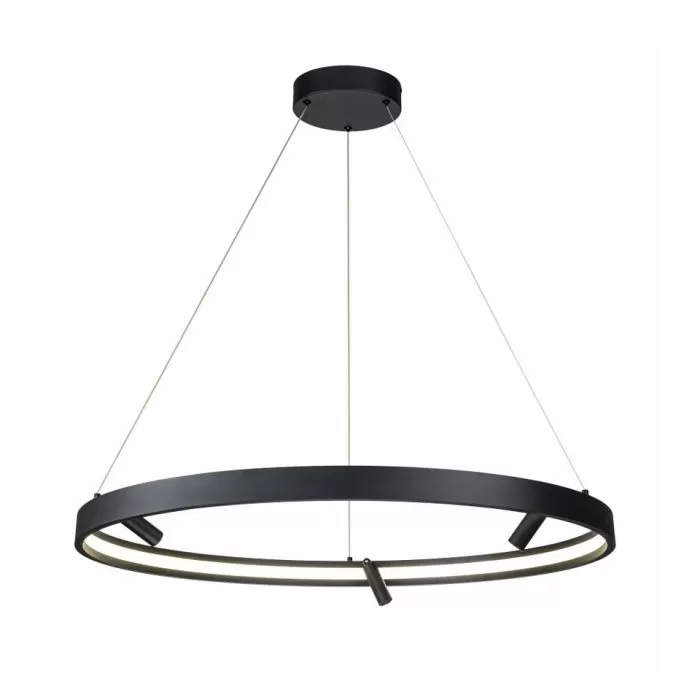 LP497-D80 Lustra Imno Black Lampardi 1x65w LED/H40-120cm D80cm - img 1