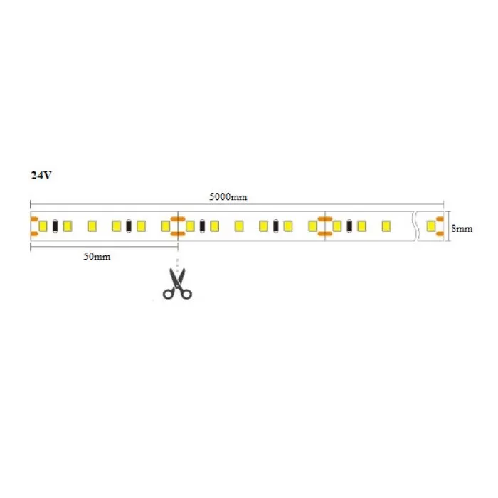 VL-SMD2835-120P-9W-8MM-24V-IP20-OL Banda led 5m/rola - img 3