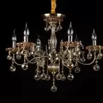 LP309-6 Lustra Royal Amber Lampardi 6x40w E14/ H52-105cm D69cm - img 4