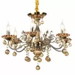 LP309-6 Lustra Royal Amber Lampardi 6x40w E14/ H52-105cm D69cm - img 1