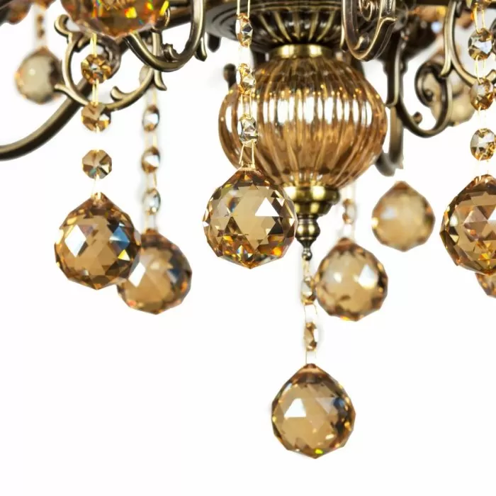 LP309-6 Lustra Royal Amber Lampardi 6x40w E14/ H52-105cm D69cm - img 3