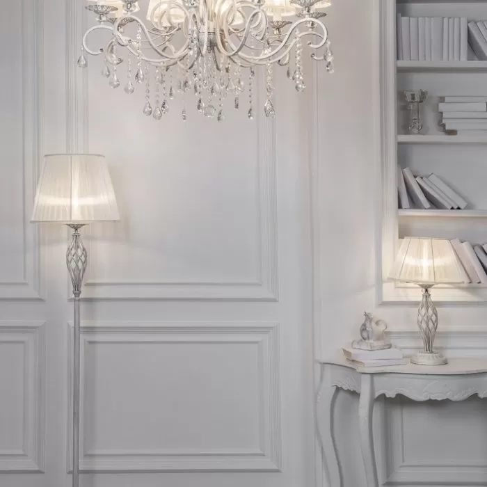 LP290-1T Veioza Grazia White Lampardi 1x40w E14/ H54cm D32cm - img 2