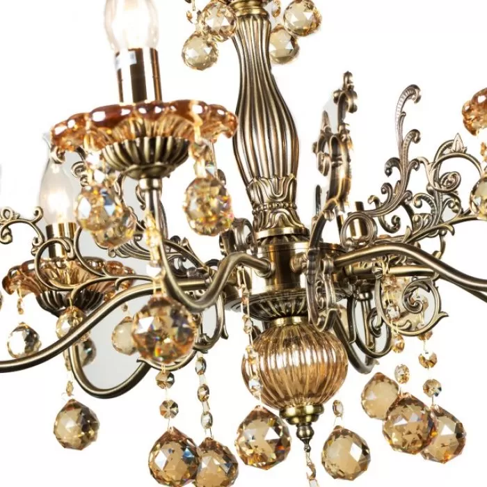 LP309-6 Lustra Royal Amber Lampardi 6x40w E14/ H52-105cm D69cm - img 2