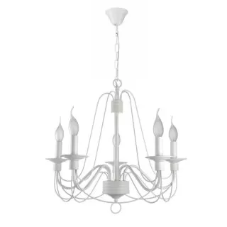 LP291-5 Lustra Ada White Lampardi 5x40w E14/ H45-95cm D55cm