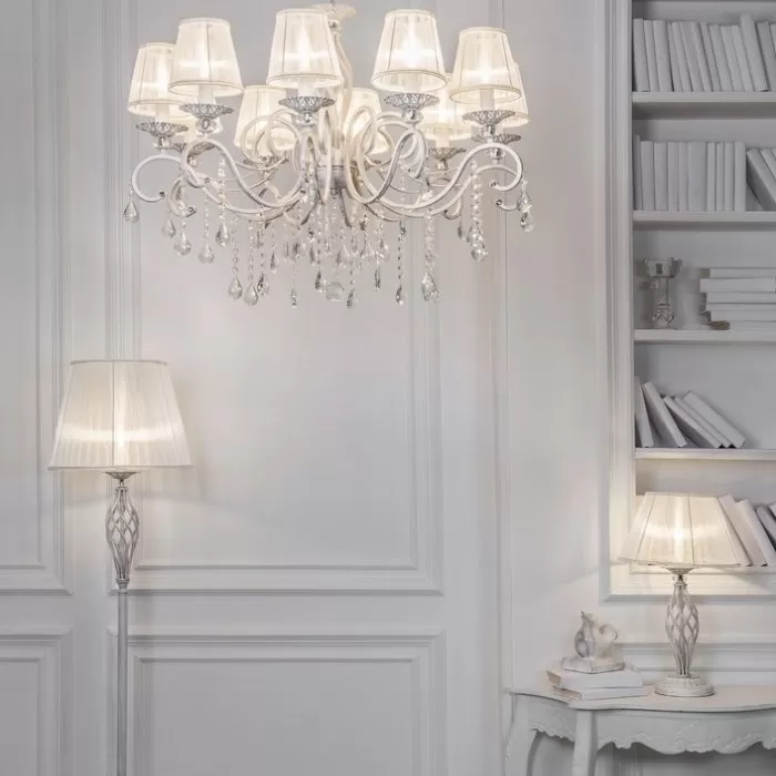 LP290-10 Lustra Grazia White Lampardi 10x40w E14/ H63-115cm D86cm - img 3