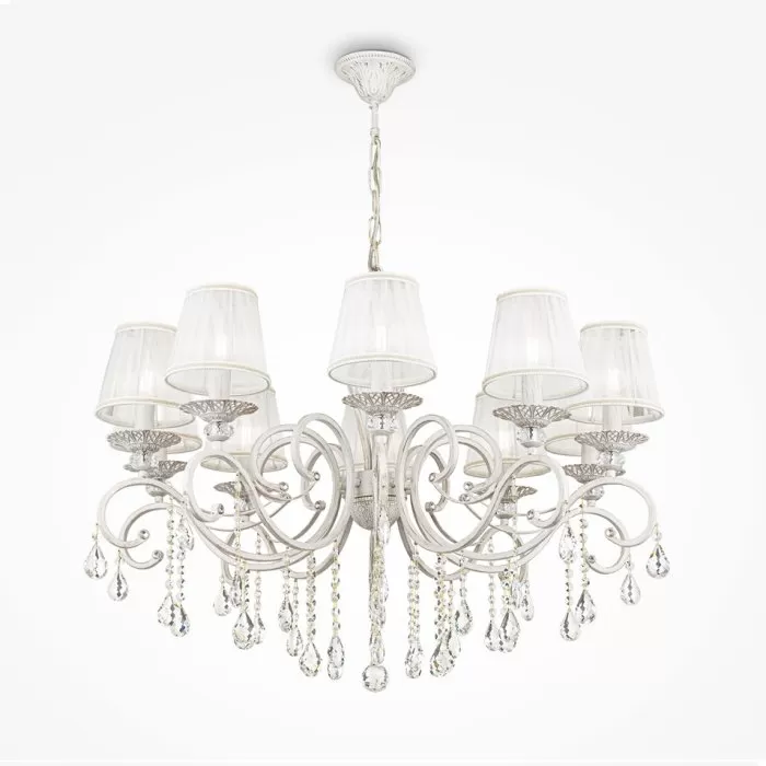 LP290-10 Lustra Grazia White Lampardi 10x40w E14/ H63-115cm D86cm - img 1
