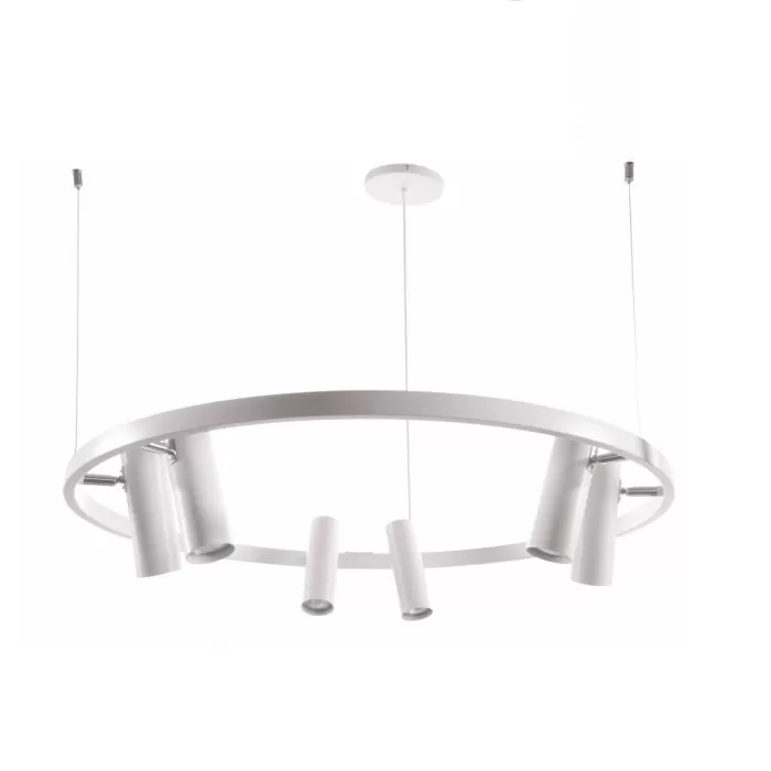 LP671-D90 Suspensie Rondo White Lampardi 6x50w GU10/H50-90cm D90cm - img 1