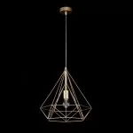 LP492-D40 Suspensie Rette Gold Lampardi 1x60w E27/H50-120cm D40cm - img 4