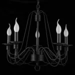 LP292-5 Lustra Ada Black Lampardi 5x40w E14/ H45-95cm D55cm - img 2