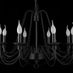 LP292-8 Lustra Ada Black Lampardi 8x40w E14/ H50-100cm D70cm - img 2