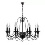 LP292-8 Lustra Ada Black Lampardi 8x40w E14/ H50-100cm D70cm - img 1