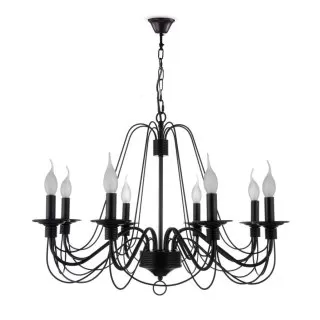 LP292-8 Lustra Ada Black Lampardi 8x40w E14/ H50-100cm D70cm