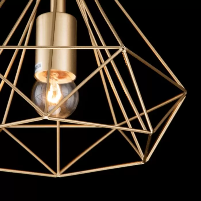 LP492-D25 Suspensie Rette Gold Lampardi 1x60w E27/H50-120cm D25cm - img 8