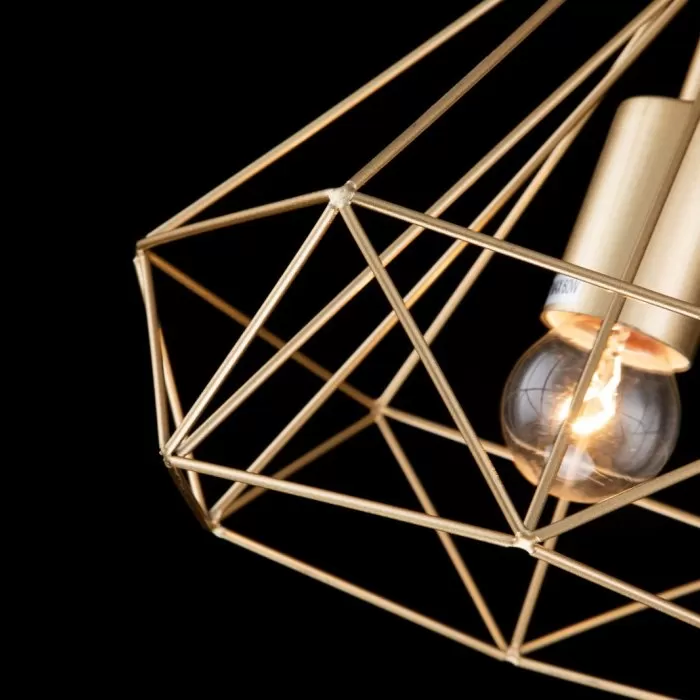 LP492-D25 Suspensie Rette Gold Lampardi 1x60w E27/H50-120cm D25cm - img 6