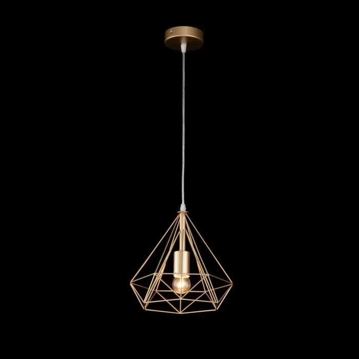 LP492-D25 Suspensie Rette Gold Lampardi 1x60w E27/H50-120cm D25cm - img 2