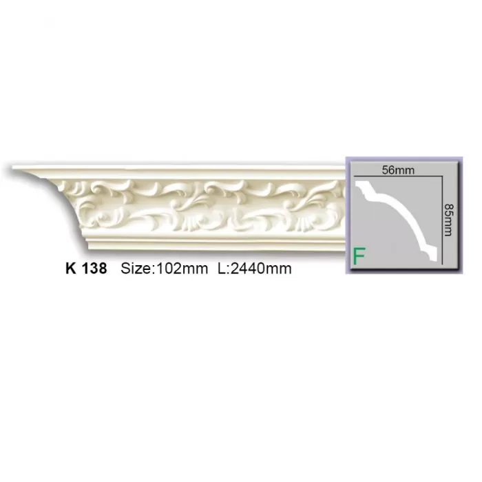 K138 Cornisa cu ornament Harmony 95x95x2400 - img 1