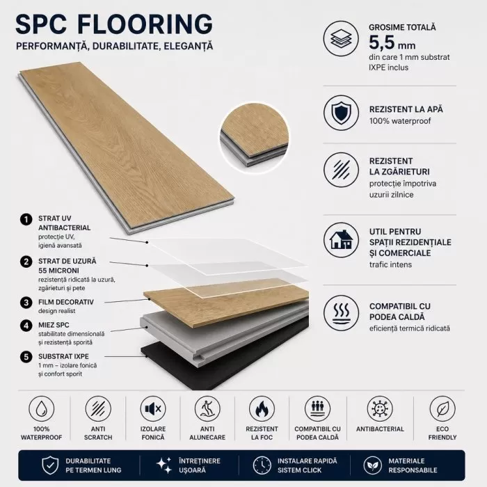 NG61140-10-PL Laminat SPC PLANK 228x1220-.278/1 cutx8 b. = 2.225 m2 / 1buc = 0,278m2 - img 3