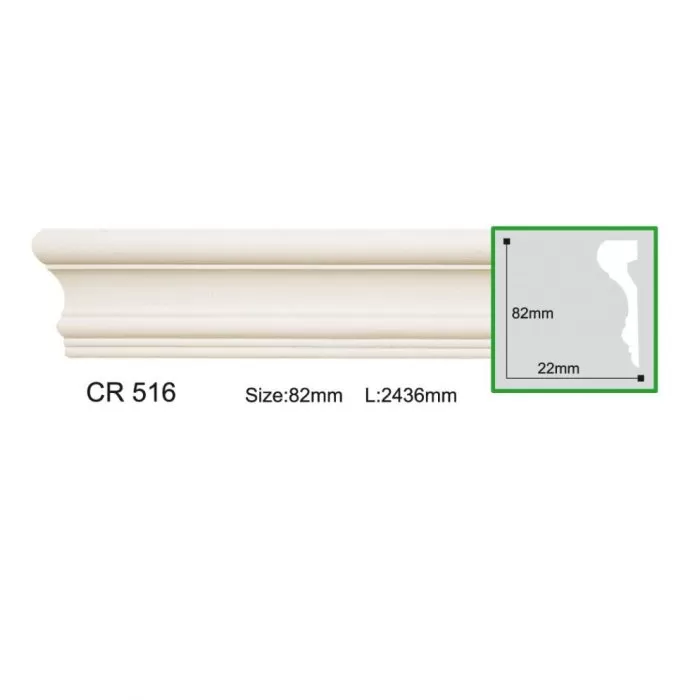 CR516-8 (CR816) Molding ornament Gaudi Decor 82x22x2440 - img 1