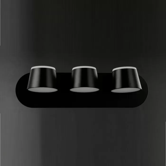 LP740-3 Aplica Capito Black Lampardi 3x12w LED/H12cm D38cm - img 4