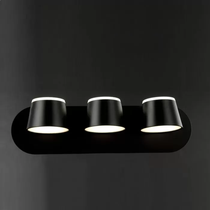 LP740-3 Aplica Capito Black Lampardi 3x12w LED/H12cm D38cm - img 3