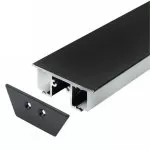 LP-PROFIL-104 Profile Lampardi 2m black aluminum+2m milky white PC+4 black end caps+4clips - img 1