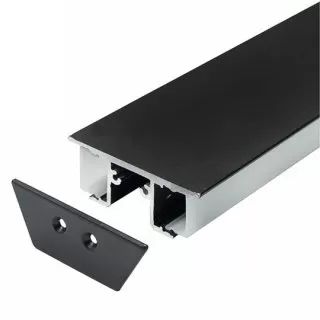 LP-PROFIL-104 Profile Lampardi 2m black aluminum+2m milky white PC+4 black end caps+4clips