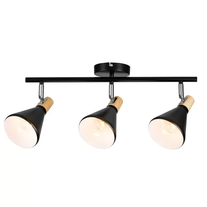 LP755-3W Aplica Lemnos Black Lampardi 3x60w E27/H14-16cm D53cm - img 1