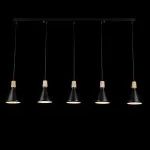 LP755-5P Suspensie Lemnos Black Lampardi 5x60w E27/H35-90cm D95cm - img 6