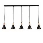 LP755-5P Suspensie Lemnos Black Lampardi 5x60w E27/H35-90cm D95cm - img 2