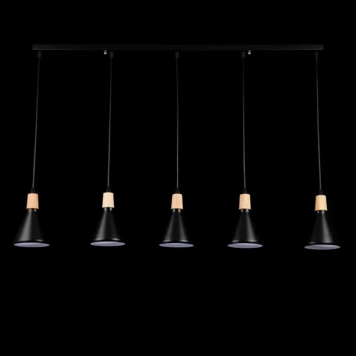 LP755-5P Suspensie Lemnos Black Lampardi 5x60w E27/H35-90cm D95cm - img 7