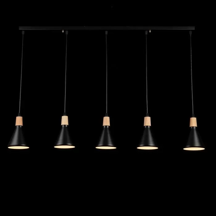 LP755-5P Suspensie Lemnos Black Lampardi 5x60w E27/H35-90cm D95cm - img 6