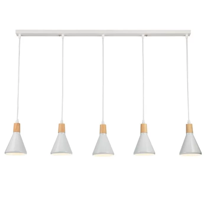 LP756-5P Suspensie Lemnos White Lampardi 5x60w E27/H35-90cm D95cm - img 3