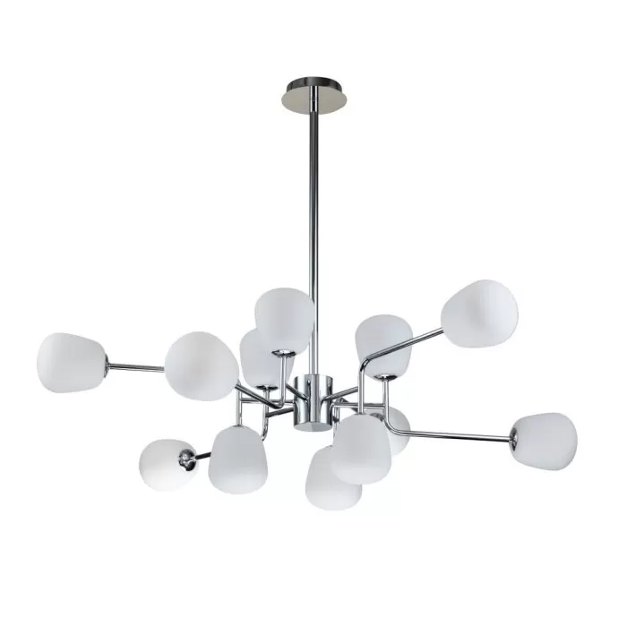 LP698-12 Lustra Manfred Silver Lampardi 12x50w G9/H66-130cm D110cm - img 1