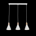 LP756-3P Suspensie Lemnos White Lampardi 3x60w E27/H35-90cm D50cm - img 2