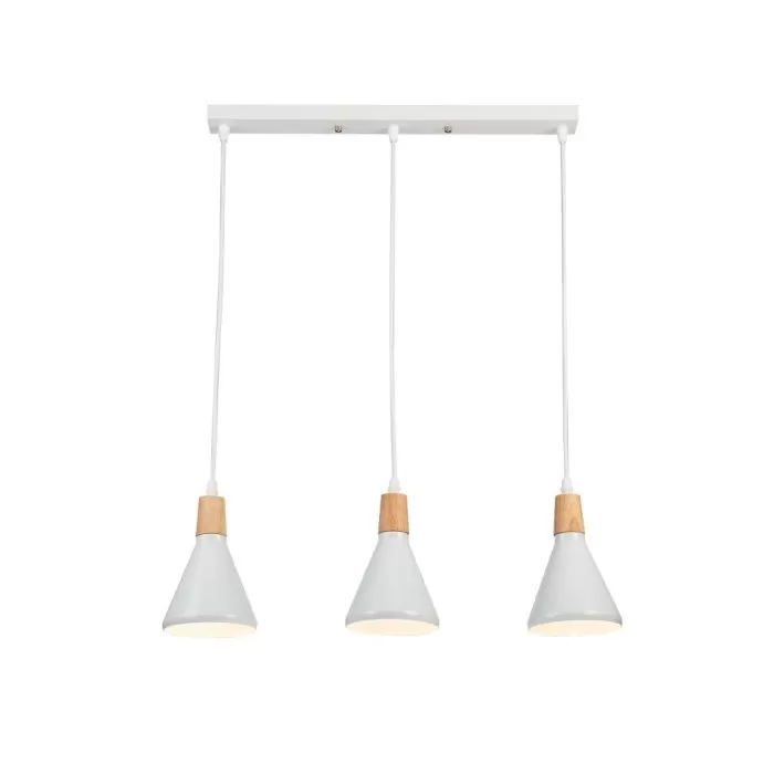 LP756-3P Suspensie Lemnos White Lampardi 3x60w E27/H35-90cm D50cm - img 1
