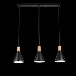 LP755-3P Suspensie Lemnos Black Lampardi 3x60w E27/H35-90cm D50cm - img 2