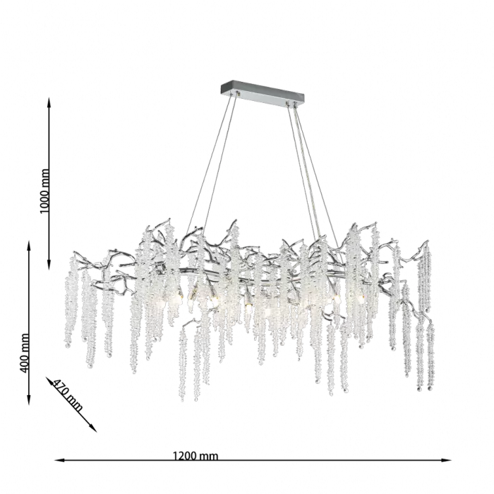 CLN1002-L120 Lustra Grapedrop Cellini chrome - img 3