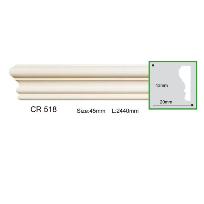 CR518-8 (CR818) Molding ornament Gaudi Decor 43x17x2440 - img 1