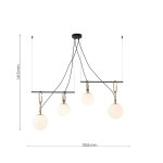 LP4035-4 Lustra Clustera Lampardi E27 4*60W/L1055*W180*H1290 - img 3