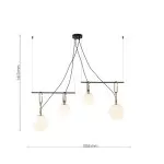 LP4035-4 Lustra Clustera Lampardi E27 4*60W/L1055*W180*H1290 - img 3