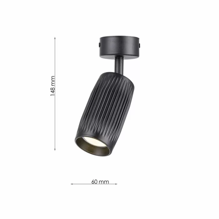 LP759-1WC Spot Riflet Lampardi D60*110mm/IP20 GU10 blackmat - img 3