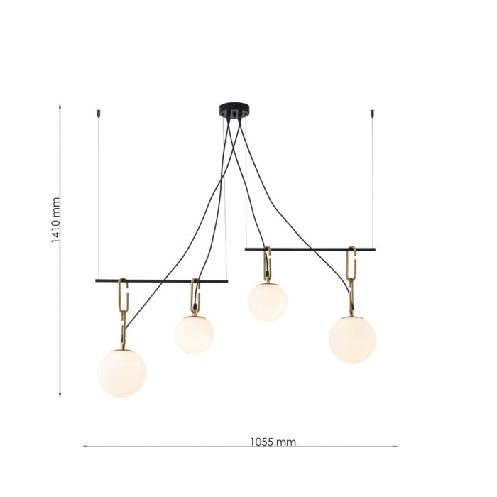 LP4035-4 Lustra Clustera Lampardi E27 4*60W/L1055*W180*H1290 - img 3