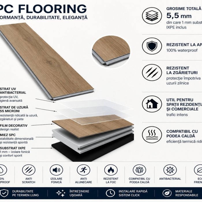 NG6018-01-PL Laminat SPC PLANK  228x1220-.278/1 cutx8 b. = 2.225 m2 / 1buc = 0,278m2 - img 4