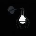 LP544-1W Aplica Rette Black Lampardi 1x60w E27/ H27-40cm D15cm - img 3