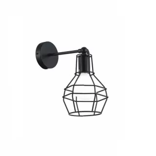 LP544-1W Aplica Rette Black Lampardi 1x60w E27/ H27-40cm D15cm