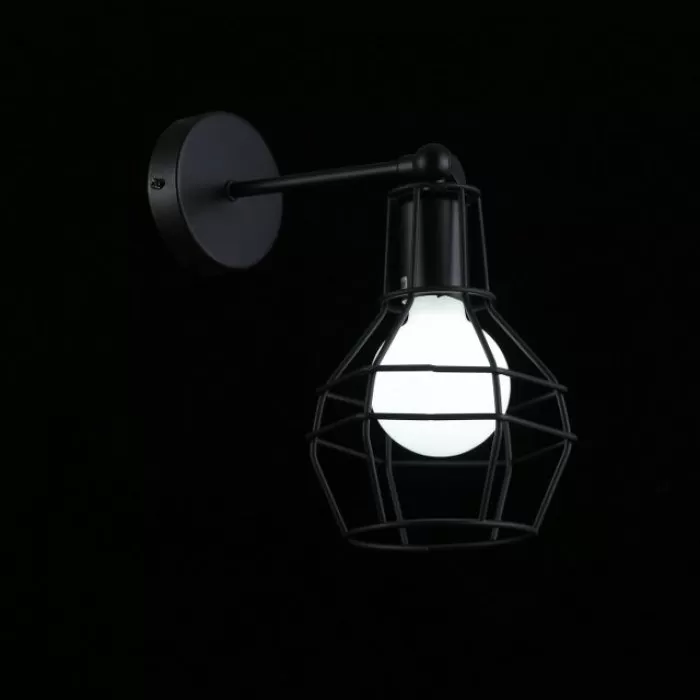 LP544-1W Aplica Rette Black Lampardi 1x60w E27/ H27-40cm D15cm - img 3