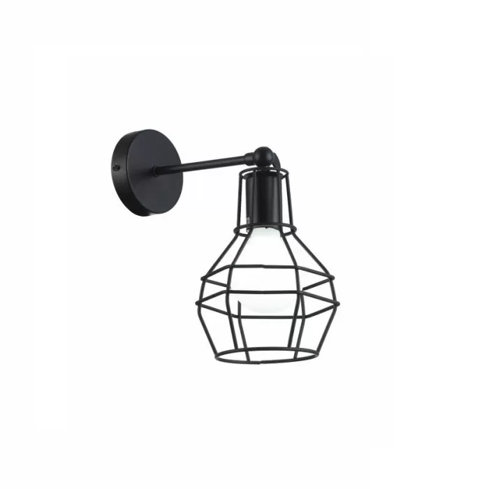LP544-1W Aplica Rette Black Lampardi 1x60w E27/ H27-40cm D15cm - img 1