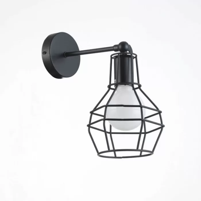 LP544-1W Aplica Rette Black Lampardi 1x60w E27/ H27-40cm D15cm - img 2