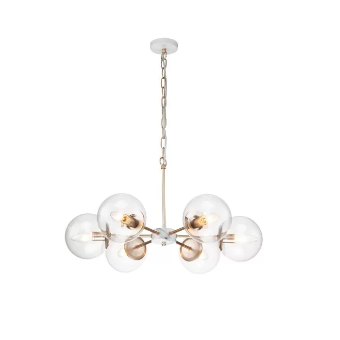 LP479-6 Lustra Marble Lampardi 6x40w E14/H50-120cm D65cm - img 1